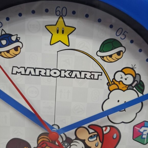 Mario Kart Wall Clock 10" Analog Display Banana Mushroom Turtle Coin Power Up - Picture 3 of 6